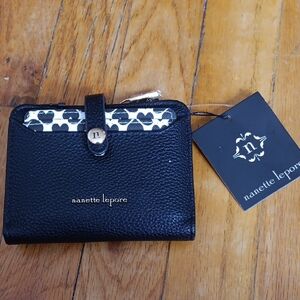 Nanette Lepore Black Wallet W Removeable Card Holder NWT